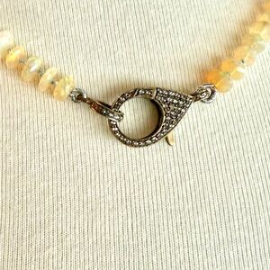 Elegant Opal Beaded Necklace with Silver Clasp